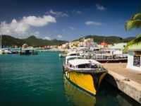 The marina along the beachfront in Philipsburg. Obviously this yellow boat made for a shot I simply couldn&#39;t pass up.